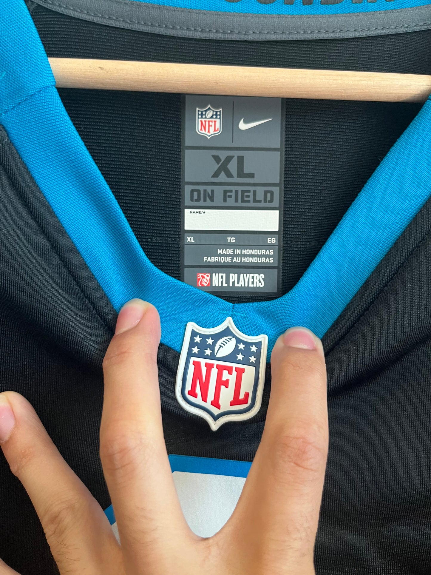 2010s Carolina Panthers Cam Newton Black Stained Jersey (XL)