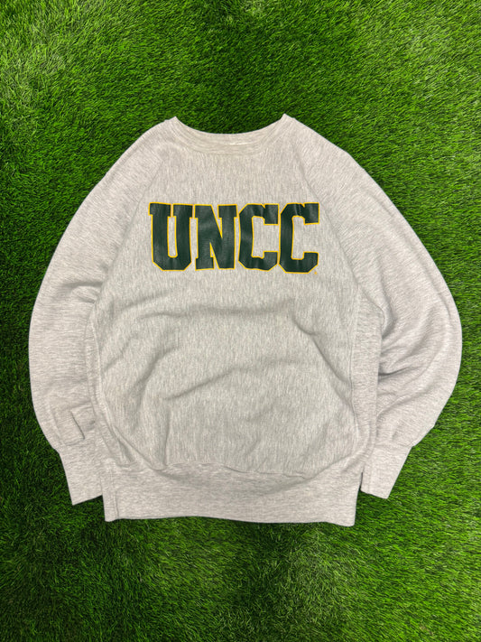 90s University Of North Carolina Charlotte (UNCC) Vintage Spell Out Reverse Weave Crewneck (XL)
