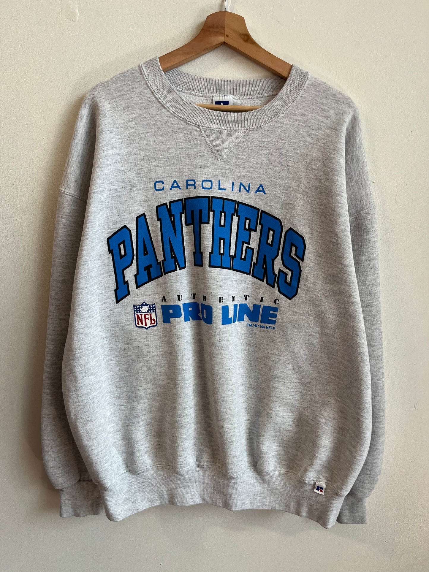 1995 Carolina Panthers Russell Pro Line Grey Crewneck (XXL)