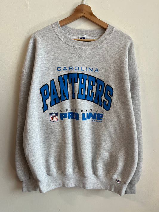 1995 Carolina Panthers Russell Pro Line Grey Crewneck (XXL)