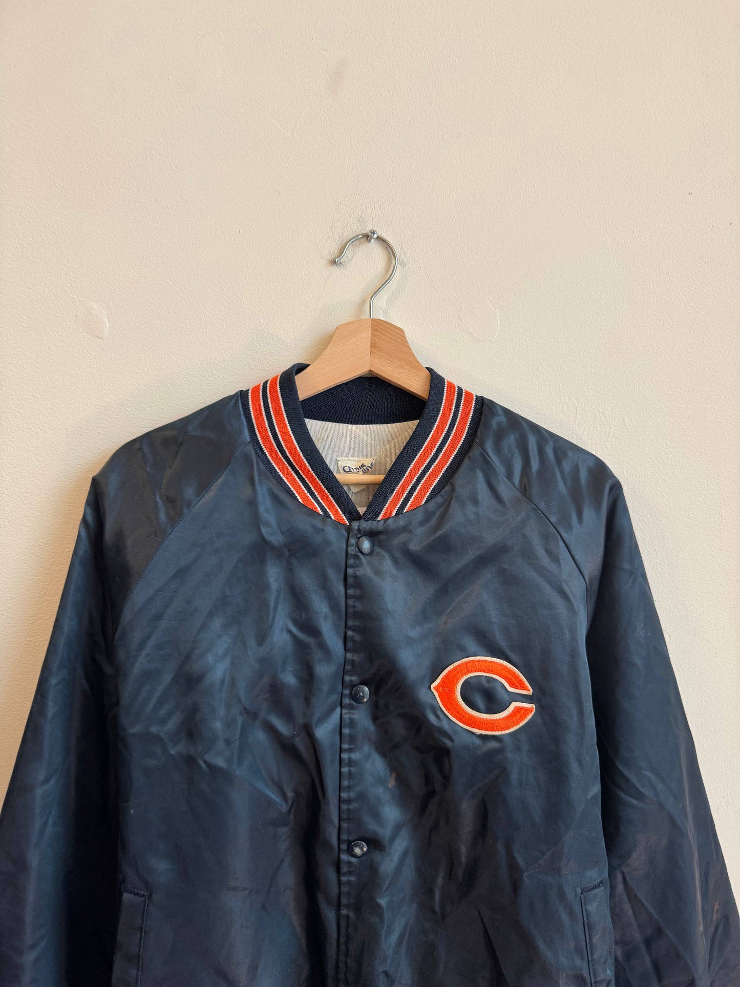 90s Chicago Bears Stained Vintage Satin Jacket (L)
