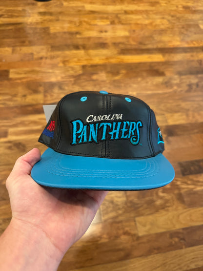 90s Carolina Panthers Spell Out Leather Hat (OS)