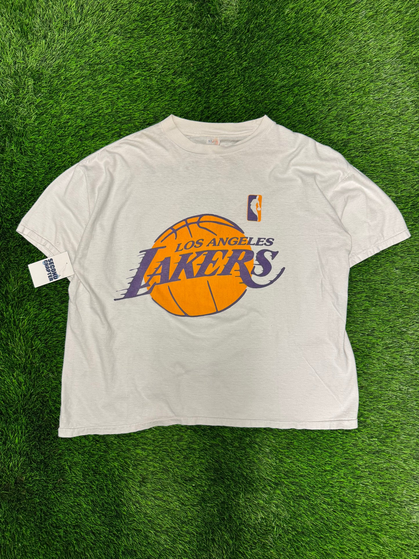 Los Angeles Lakers Kobe Bryant #8 Vintage Jersey Cropped Boxy Tee (XL)