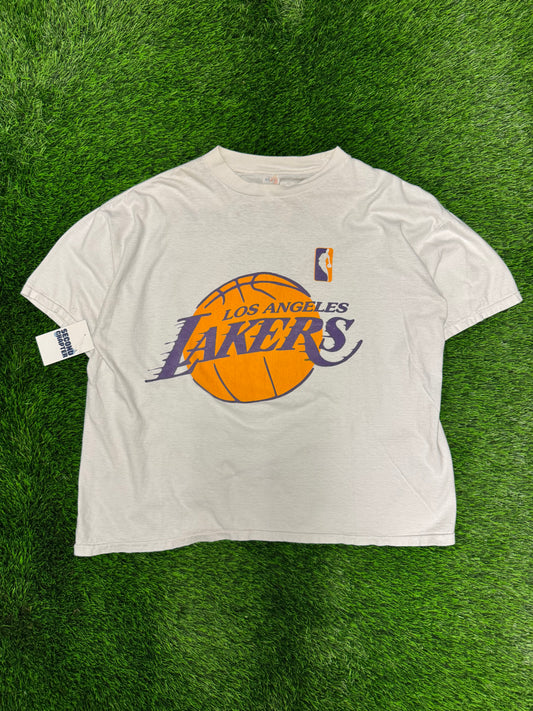 Los Angeles Lakers Kobe Bryant #8 Vintage Jersey Cropped Boxy Tee (XL)