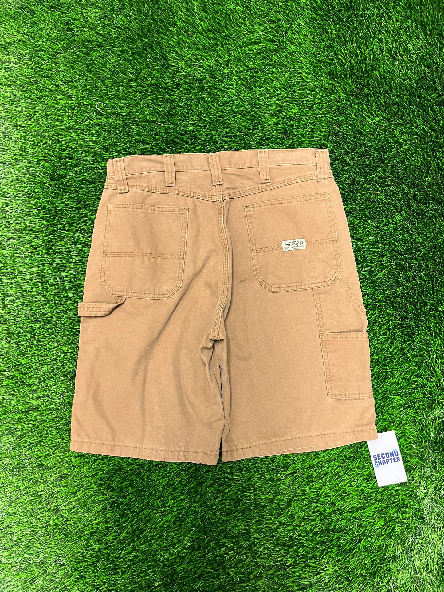 00s Wrangler Tan Workwear Carpenter Shorts (34)