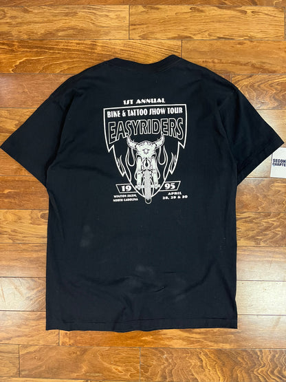 1995 Easy Riders Poker Run Vintage Shurte Graphics Tee (XL)