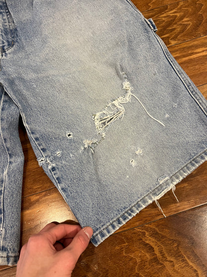 00s Webs Baggy Distressed Jean Shorts (34)