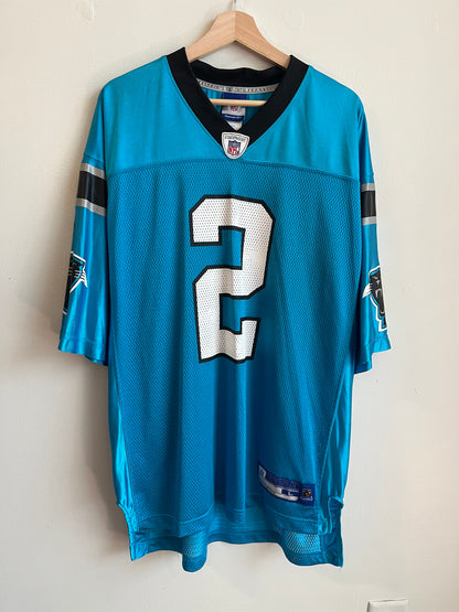 00s Carolina Panthers Jimmy Clausen #2 Blue Reebok Jersey (L)