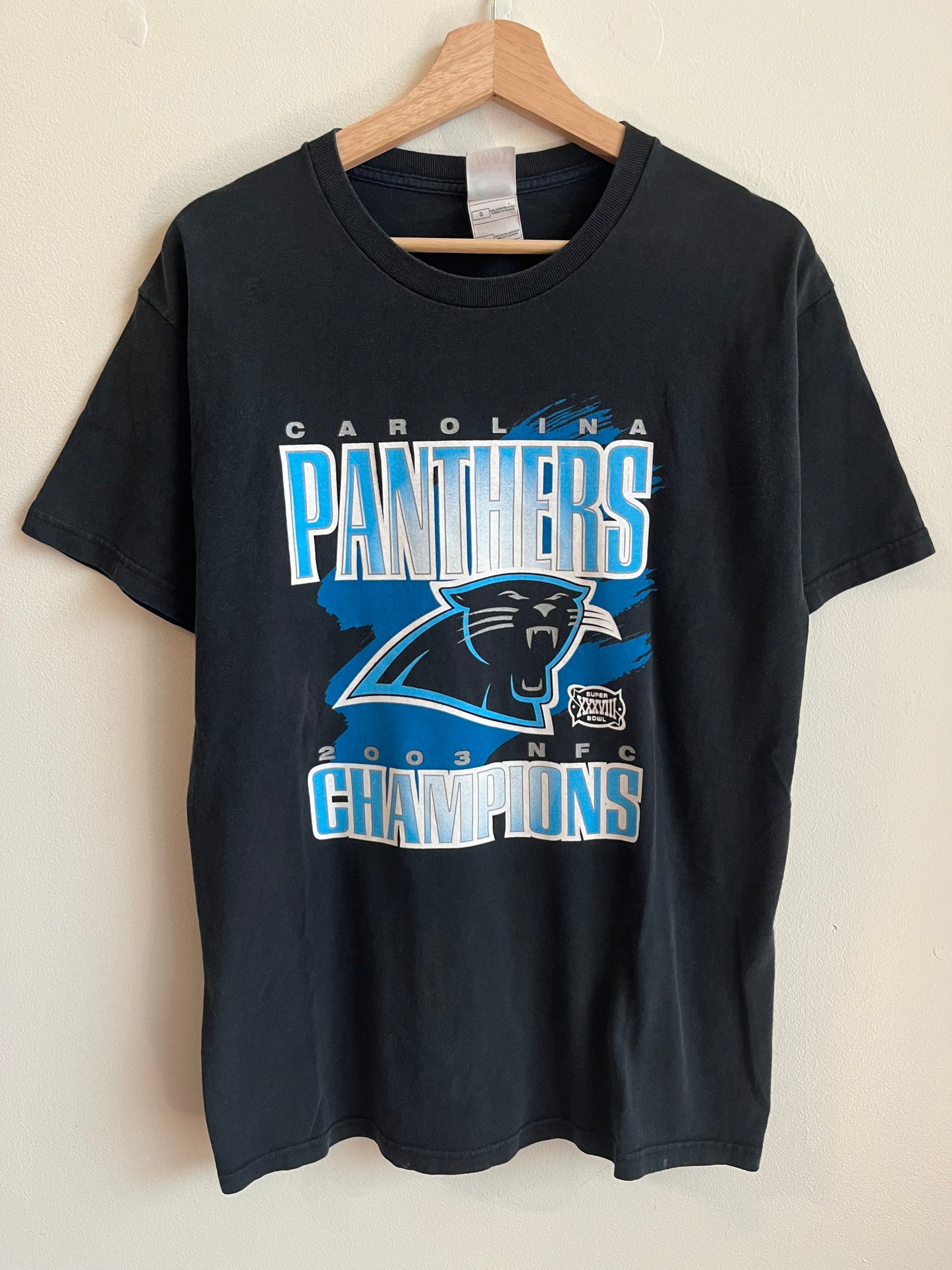 2003 Carolina Panthers NFC Champs Black Tee (L)