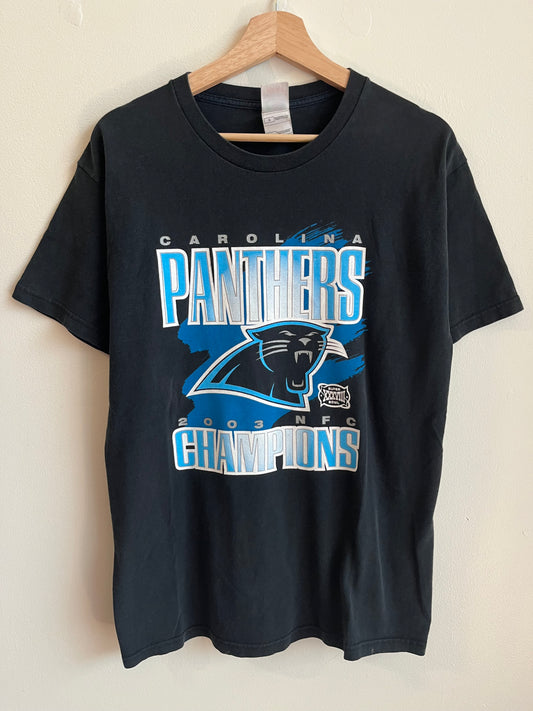 2003 Carolina Panthers NFC Champs Black Tee (L)