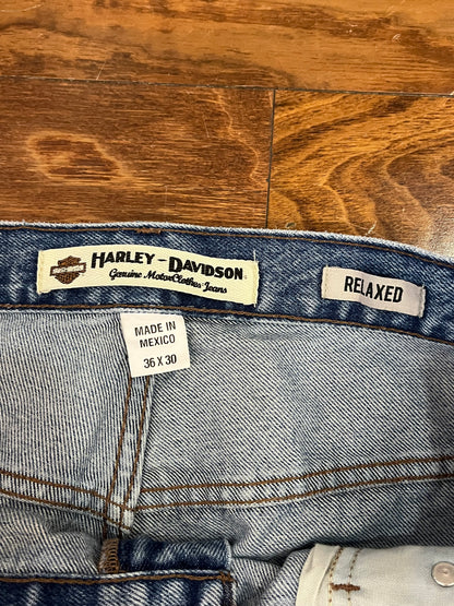 Harley Davidson Mid Wash Blue Jeans (36 x 30)