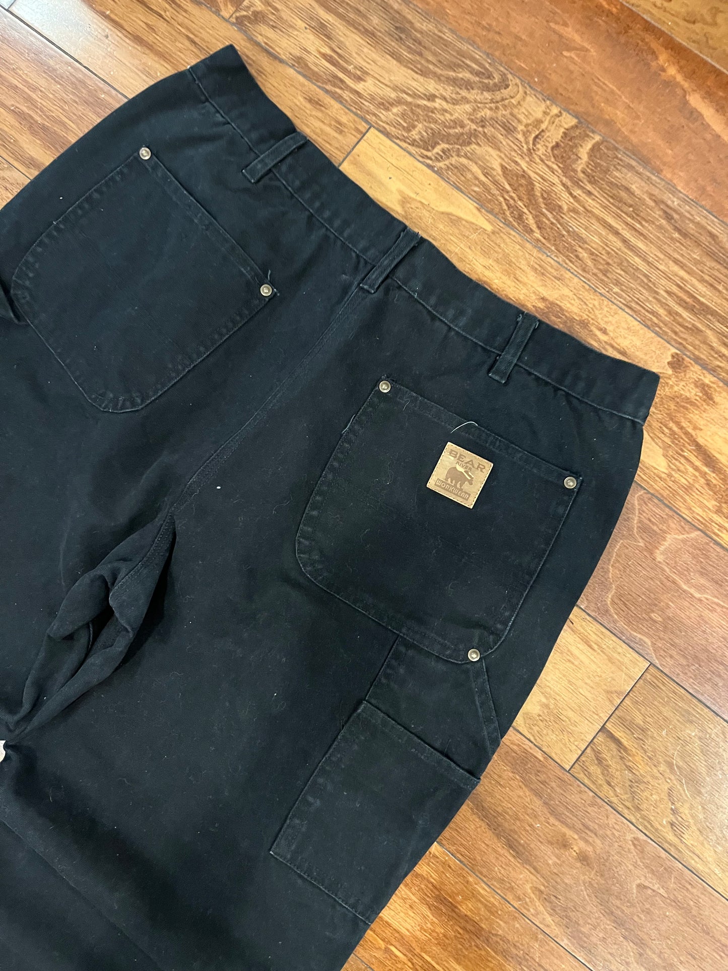 00s Bear River Black Double Knee Workwear Pants (36 x 30)