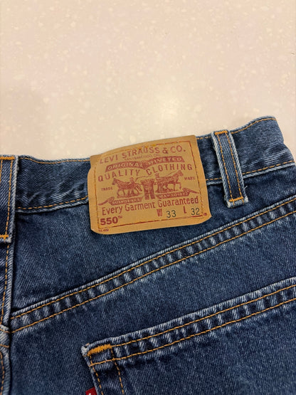 2002 Levi's 550 Dark Wash Shorts (33)