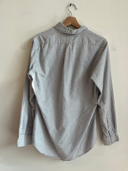 00s Ralph Lauren Grey Striped Essential Polo Shirt (S)