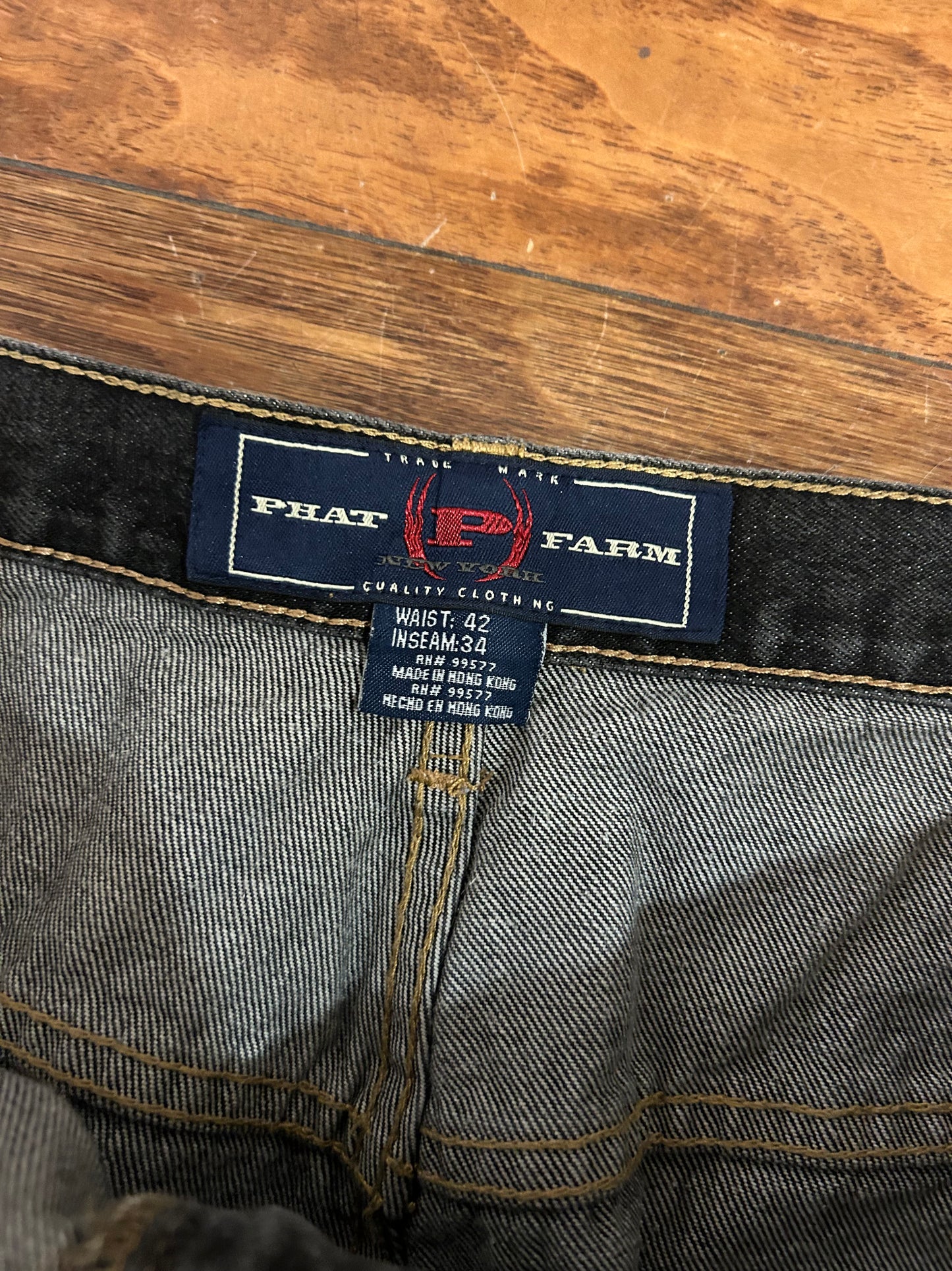 90s Phat Farm Baggy Carpenter Black Jeans (42 x 34)