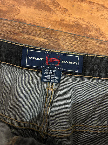 90s Phat Farm Baggy Carpenter Black Jeans (42 x 34)