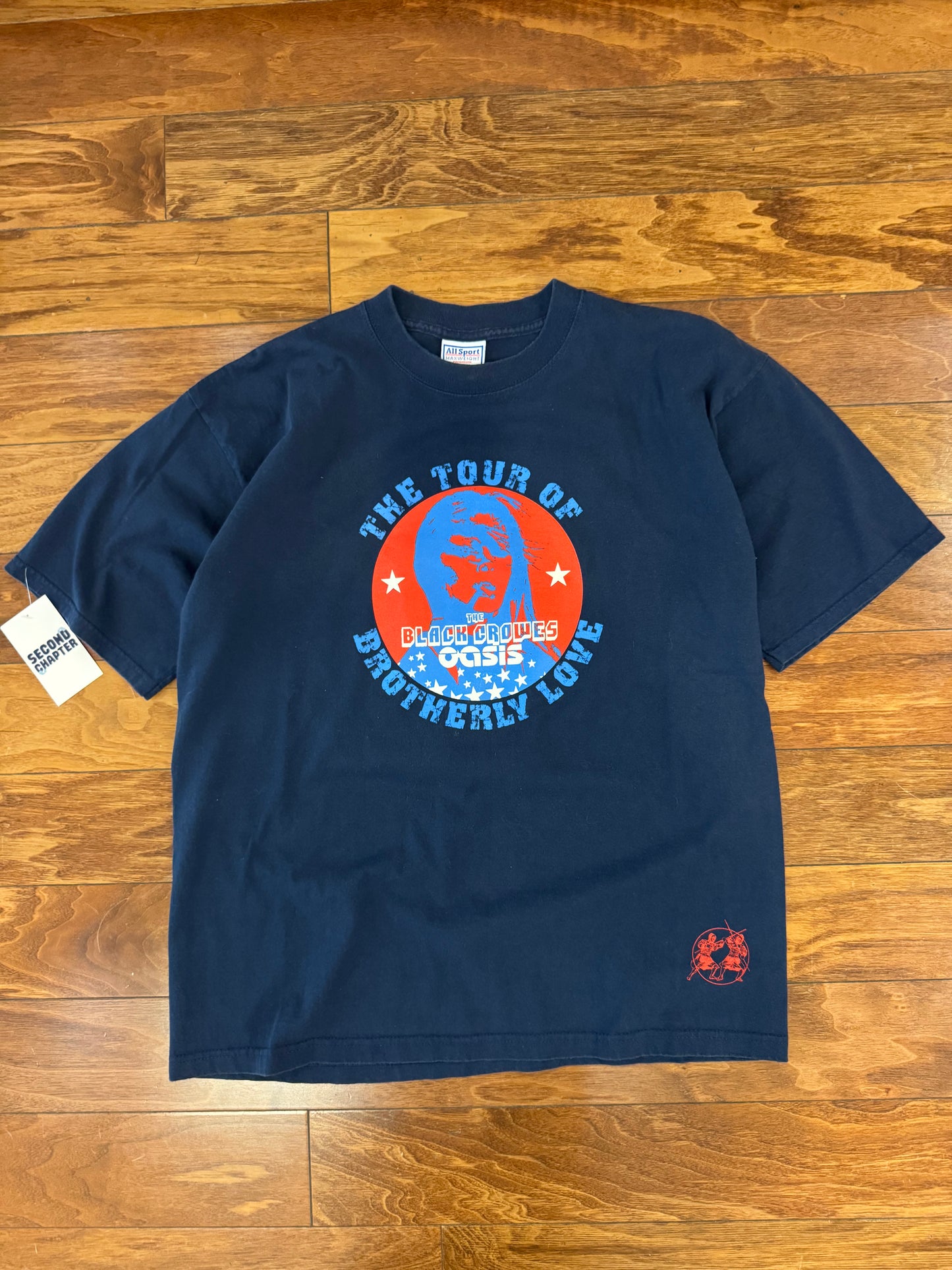 2001 Oasis & Black Crowes Band Music Tour Tee (L)