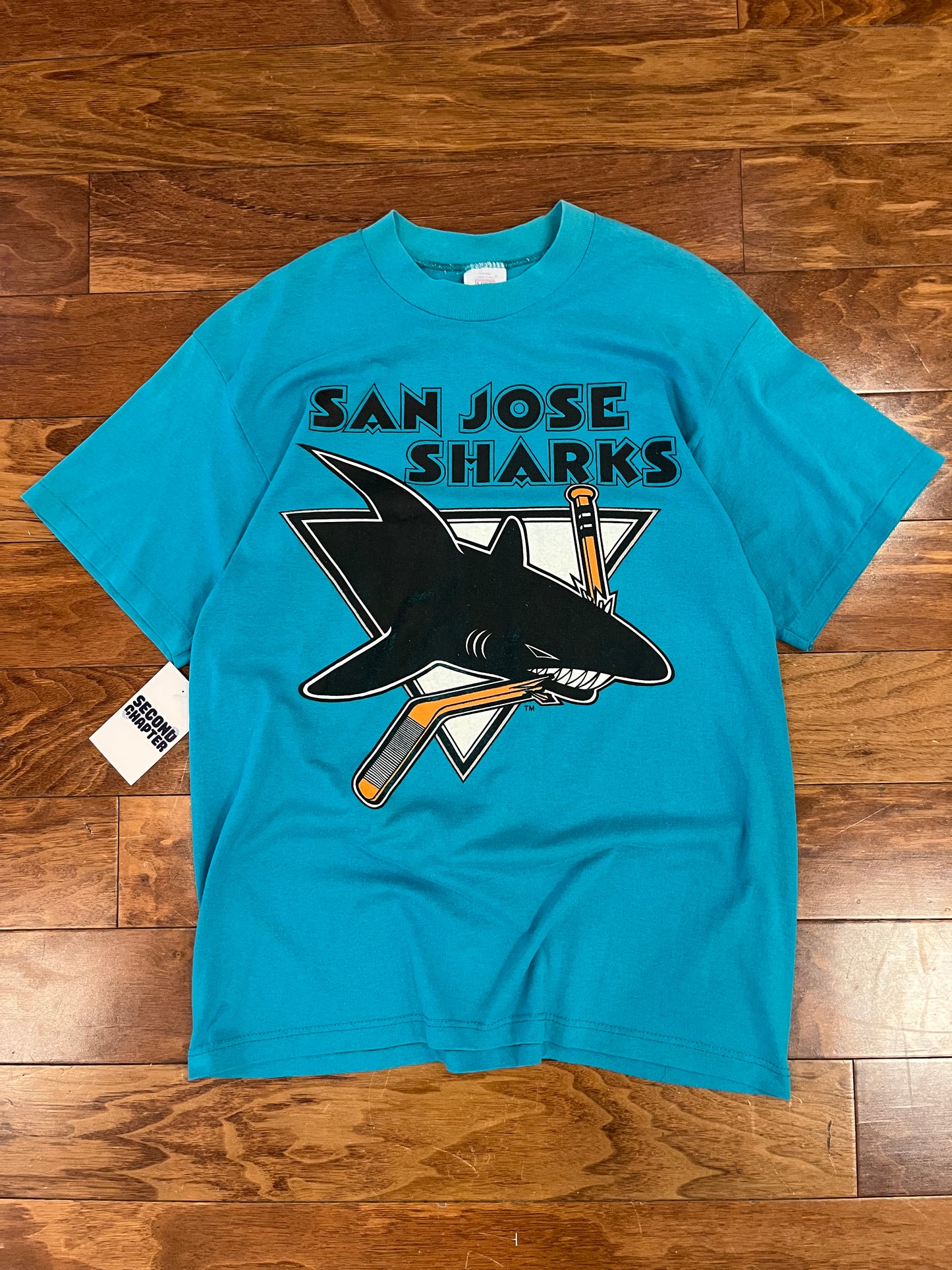 90s San Jose Sharks Logo 7 NHL Tee (L)