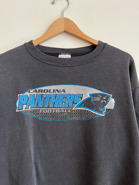 2001 Carolina Panthers CSA Faded Spell Out Crewneck (L)
