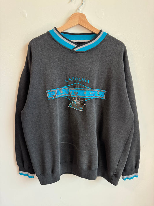 1990s Carolina Panthers Faded Embroidered NFL Starter Crewneck (XL)