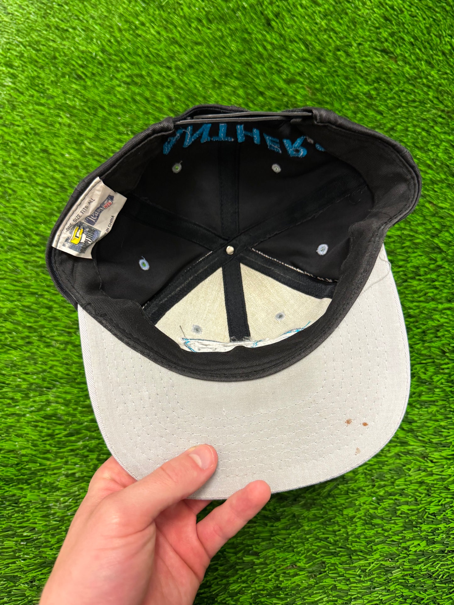 90s Carolina Panthers Big Logo Competitor Snapback Hat (OS)