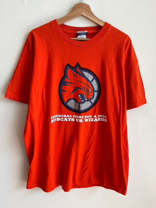 2004 Charlotte Bobcats Logo ReebokOrange Tee v Wizards (XL)