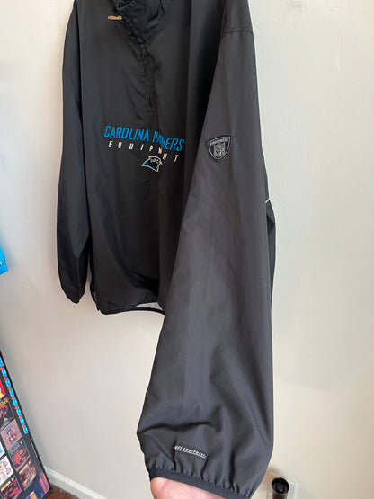 00s Carolina Panthers 1/4th Zip Black Reebok Windbreaker (XXL)