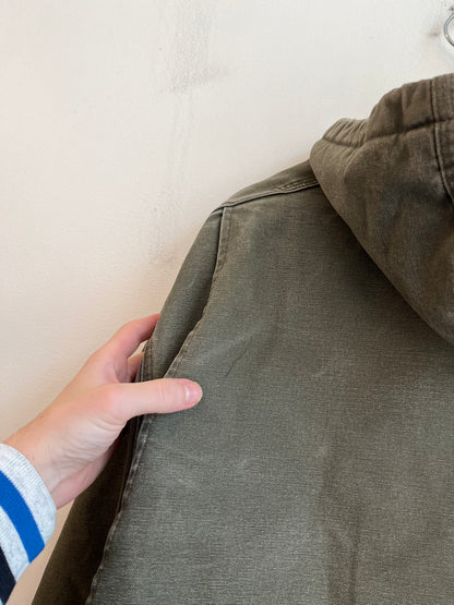 2012 Carhartt J141 ARG Faded Distressed Sherpa Lined Jacket (XL)
