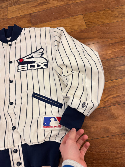 80s Chicago White Sox Vintage Pinstripe Coach Jacket (M)