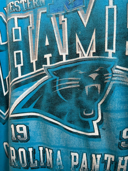 1996 Carolina Panthers Blue West Division Stained Tee (L)