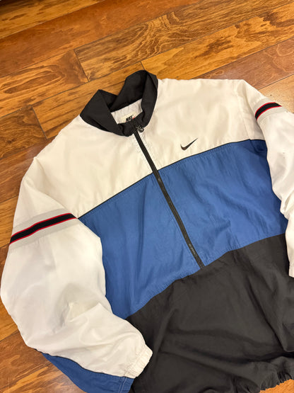 90s Nike Multi-Colored Essential Swoosh Windbreaker (XXL)