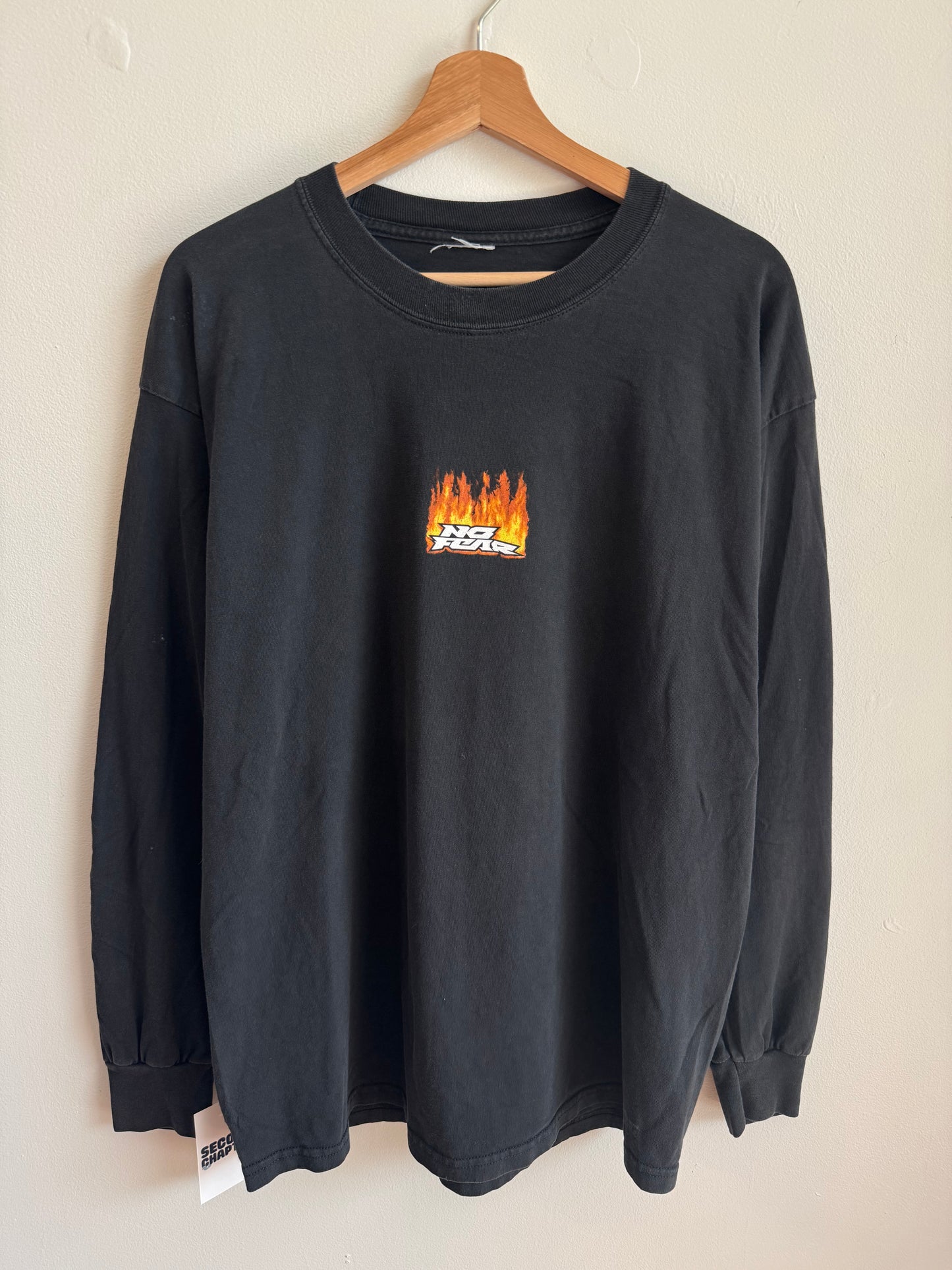 2000s No Boundaries Flame Long Sleeve Y2K Shirt (L)