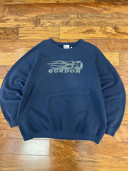 00s Jeff Gordon #24 Vintage Nascar Flames Crewneck (XL)