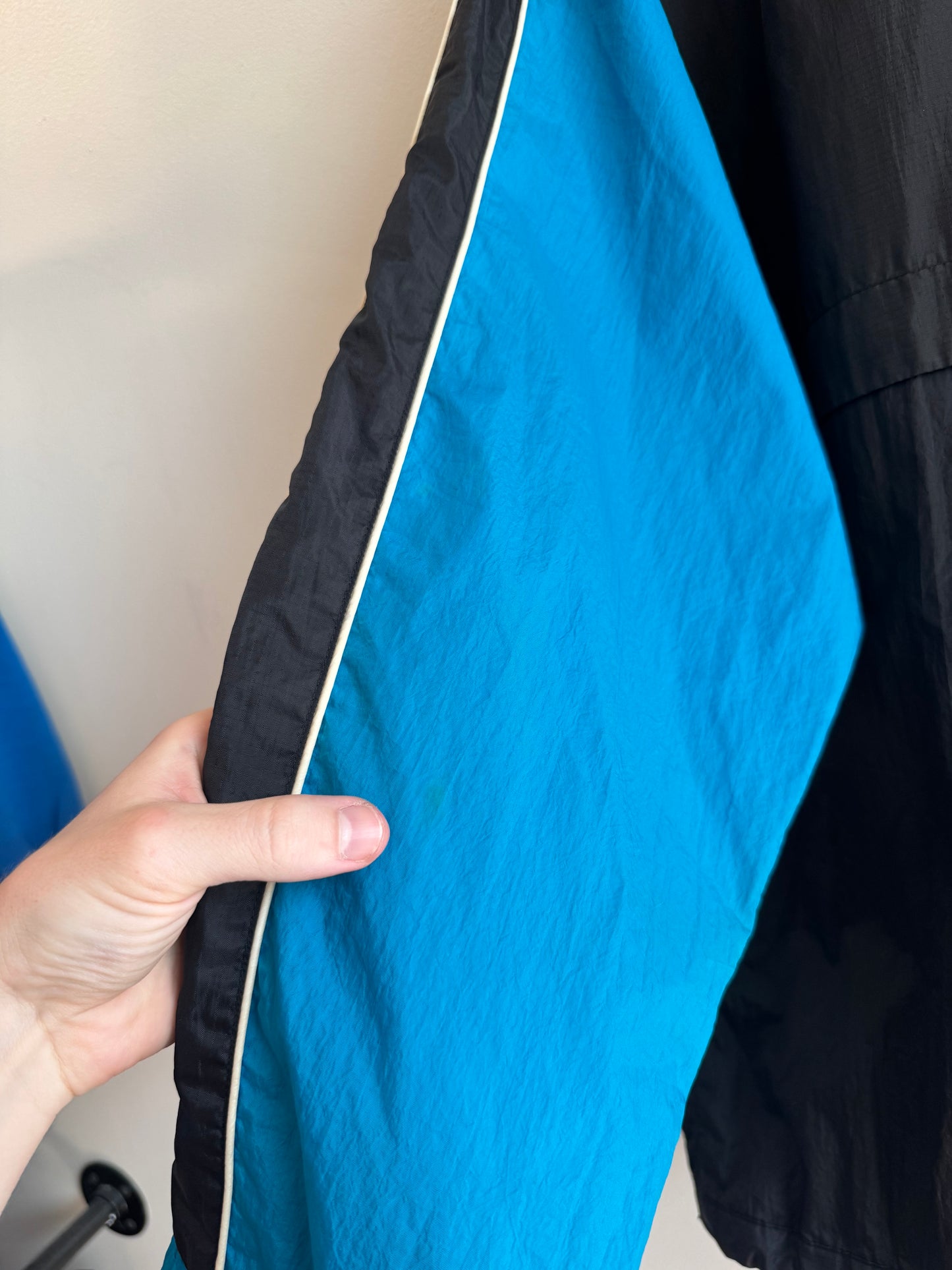 90s Carolina Panthers Logo Athletic Spell Out Windbreaker (M)