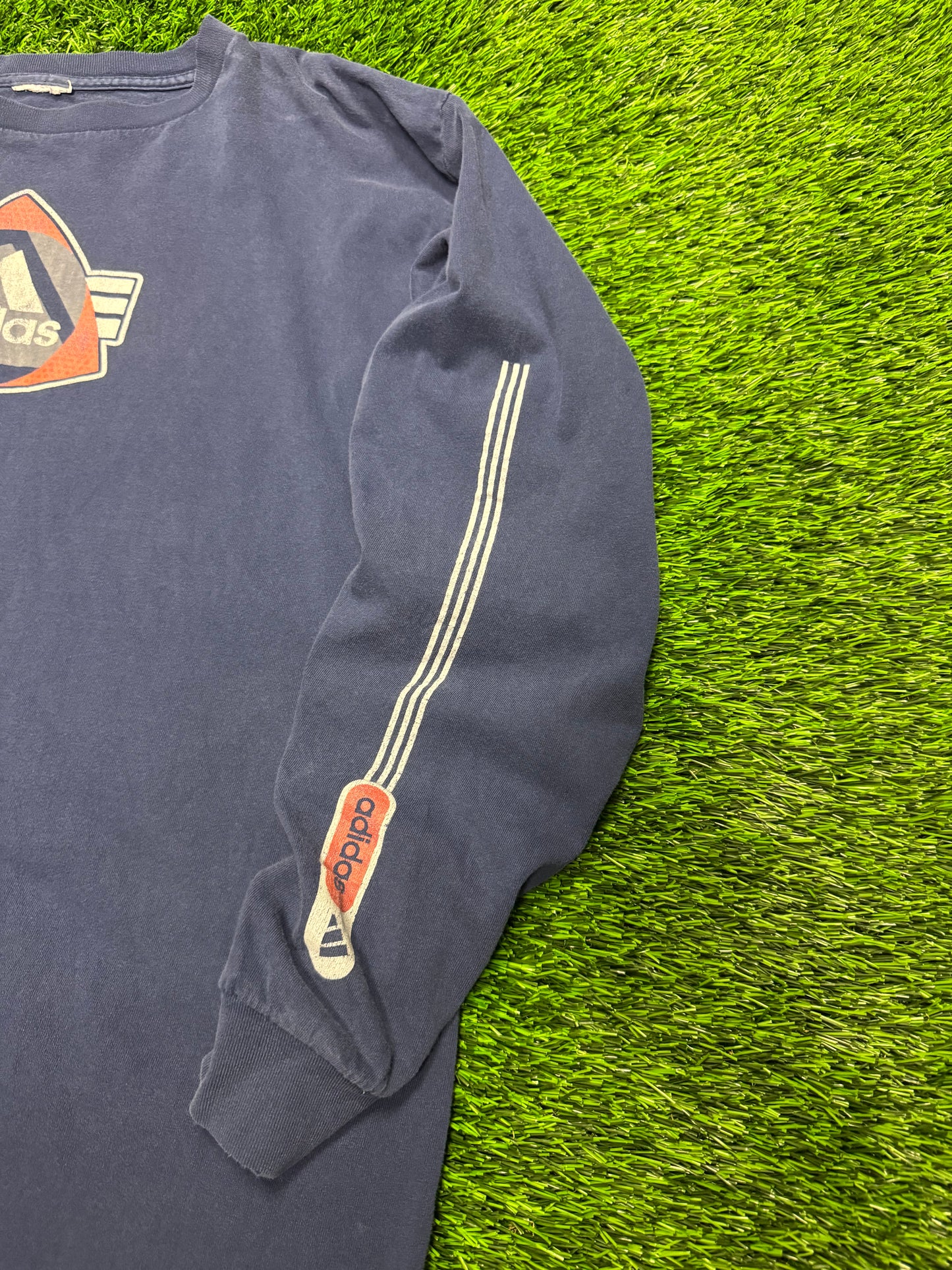 00s Adidas Navy Long Sleeve Vintage Tee (XL)