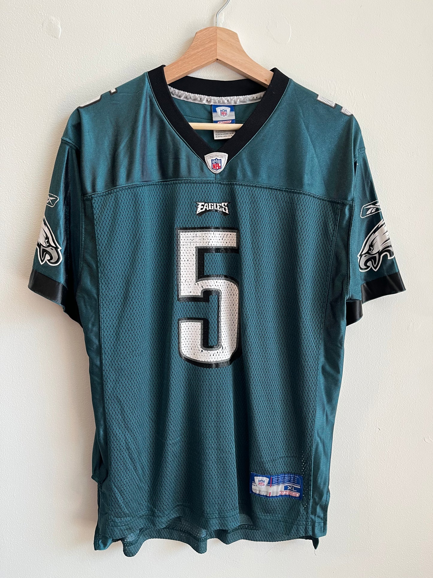 00s Philadelphia Eagles Donovan McNabb Green Reebok NFL Jersey (Youth XL)