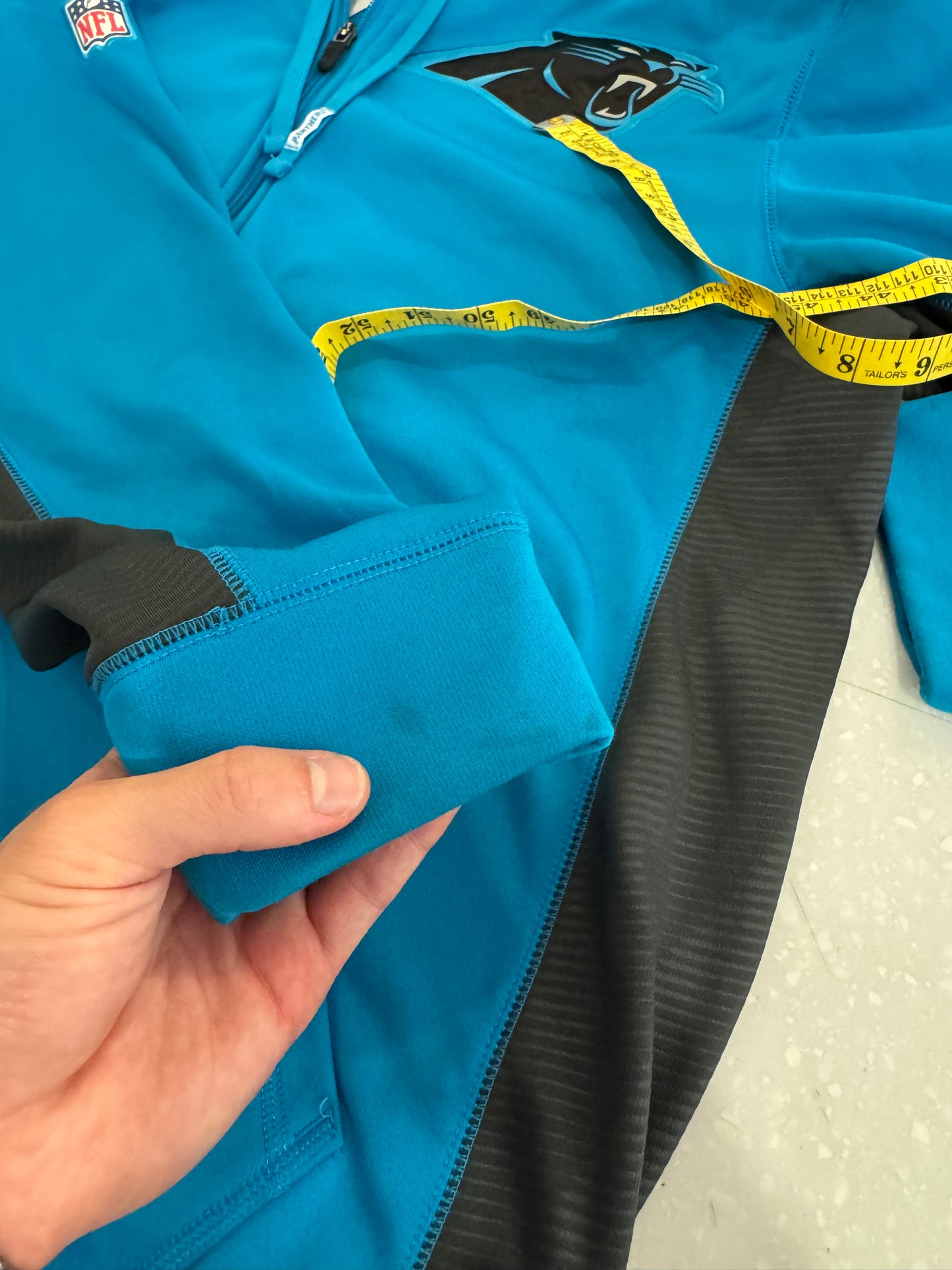 Carolina Panthers On Field Full-Zip Electric Blue Hoodie (M)