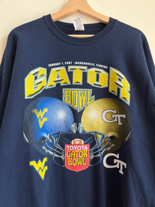 2007 West Virginia VS Georgia Tech Gator Bowl Crewneck (L)