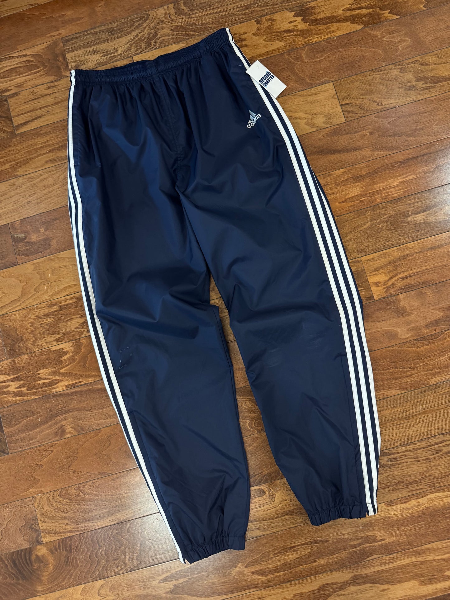 90s Adidas Navy Cuffed Track Pants (XL)