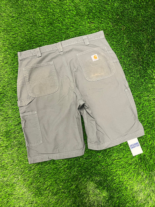 2010s Carhartt Olive Carpenter Workwear Shorts (38)