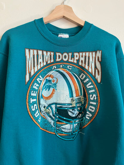 1995 Miami Dolphins Teal Pro Player Helmet Crewneck (M)