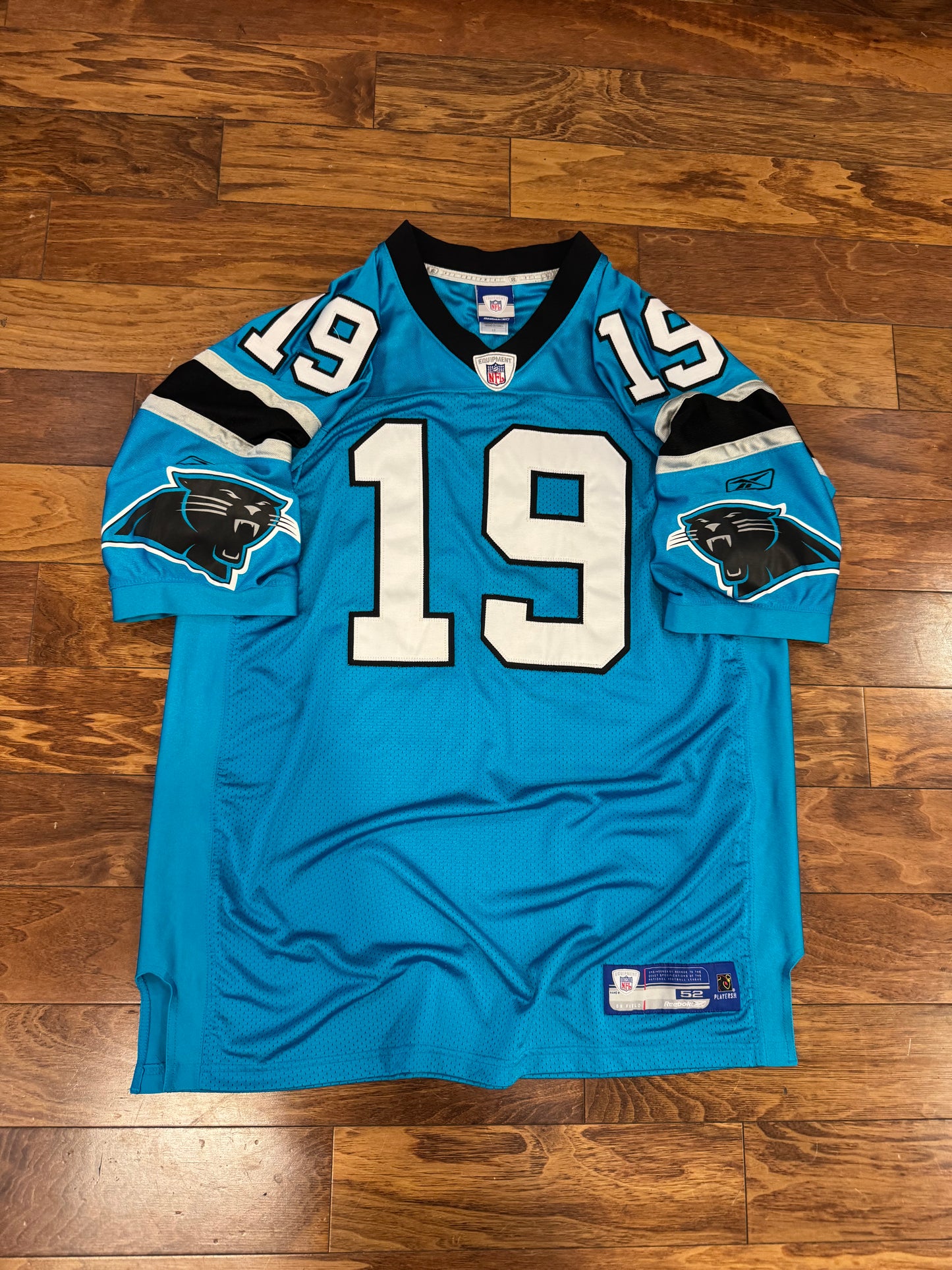 00s Carolina Panthers Stitched Keyshawn Johnson NFL Reebok Jersey (XL)