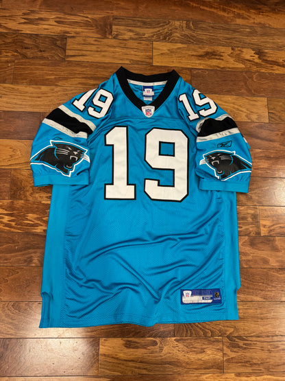 00s Carolina Panthers Stitched Keyshawn Johnson NFL Reebok Jersey (XL)