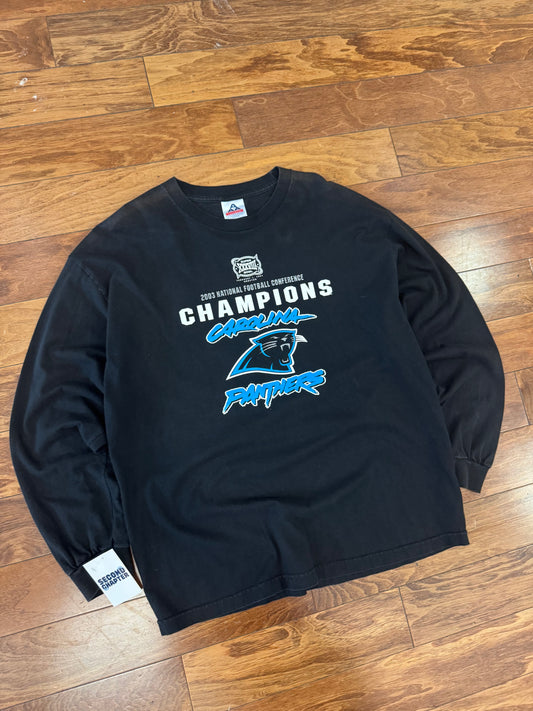 2003 Panthers Black Graphic Super Bowl XXXVIII (L)