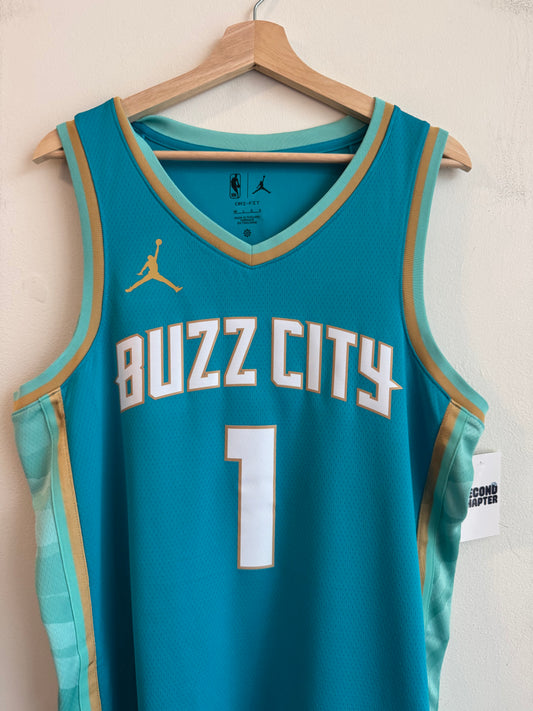 2023 Charlotte Hornets LaMelo Ball Deadstock City Edition Teal Jordan Jersey (L)