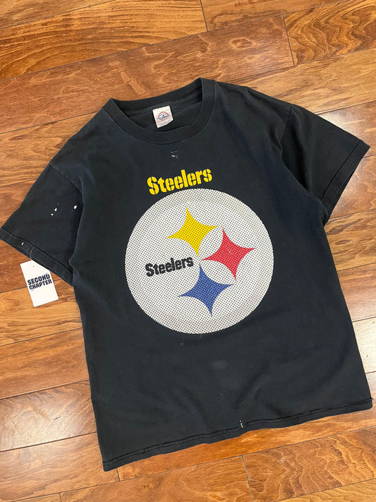 00s Pittsburgh Steelers Paint Vintage Tee (M)