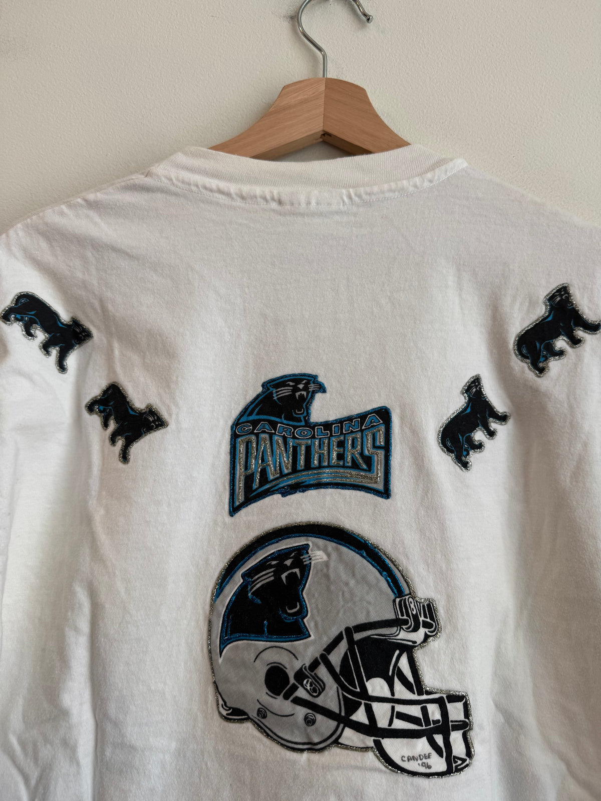 1996 Carolina Panthers Vintage Custom Glitter Tee (L)
