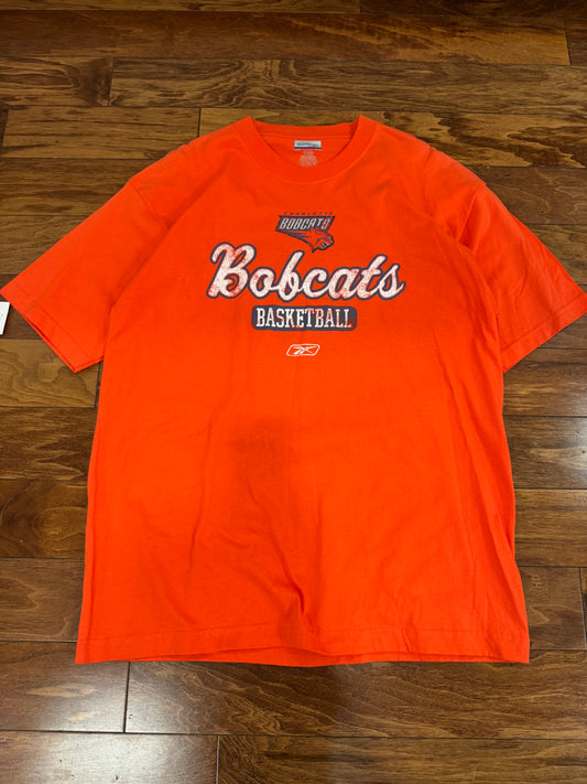 00s Charlotte Bobcats Reebok NBA Deadstock Orange Tee (L)