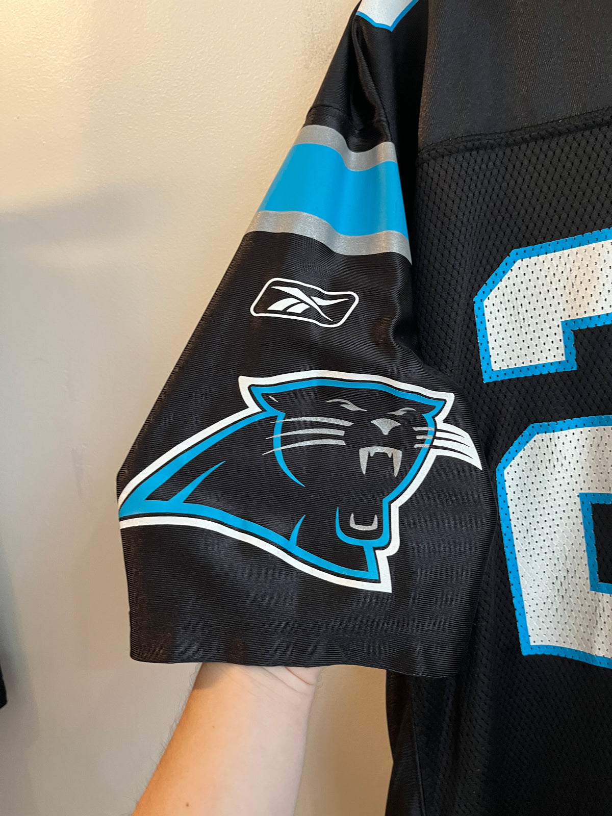 00s Carolina Panthers Deshaun Foster Home Reebok Jersey (L)