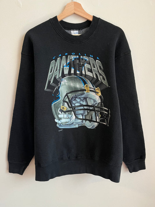 1994 Carolina Panthers Salem Sportswear Spell Out Helmet Crewneck(L)